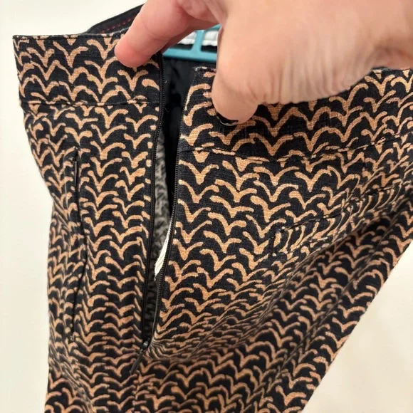 Anthropologie Cartonnier Black Brown Pants Size 8 Motif Ankle Spring Preppy - Picture 7 of 14